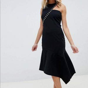NEVER WORN Black asymmetrical ASOS dress